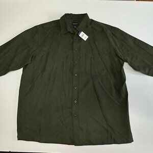 Harbor Bay Men’s Long Sleeve Button Down Lined Size XL W/pocket Olive Green NWT